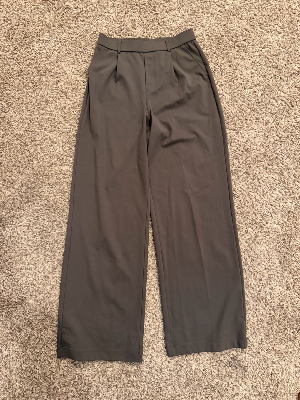 HALARA Brown Straight-Leg High-Waist Trousers